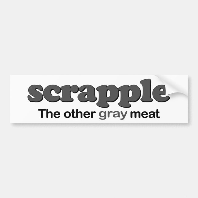 Autocollant De Voiture Viande de gris de Scrapple (Devant)