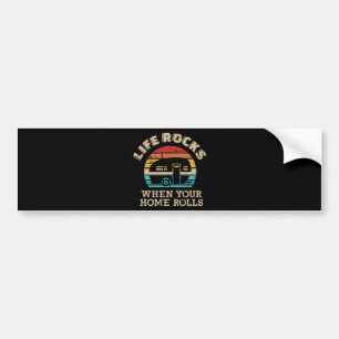 Autocollant De Voiture Vie rochers quand la maison roule camping Caravan
