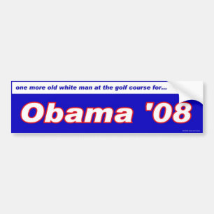 Autocollant De Voiture vieil homme blanc au terrain de golf pour Obama
