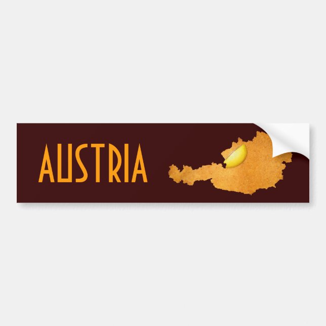 Autocollant De Voiture Viennese Schnitzel - Carte De L'Autriche (Devant)