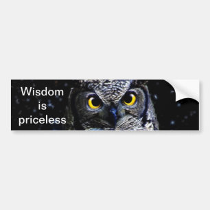 Autocollant De Voiture Vieux hibou et étoiles sages