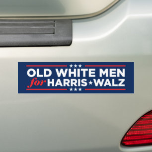 Autocollant De Voiture Vieux hommes blancs pour Harris Walz 2024