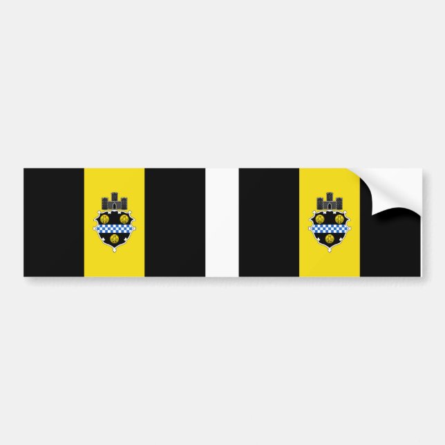 Autocollant De Voiture Ville DEUX de drapeau de Pittsburgh (Devant)