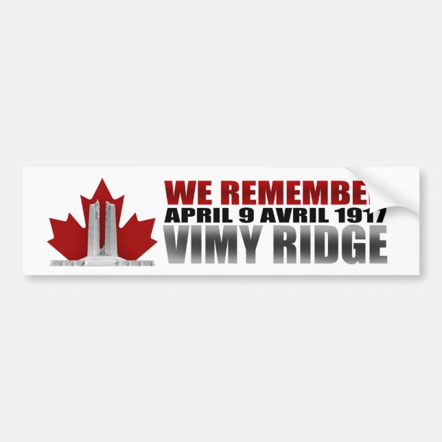Autocollant De Voiture Vimy Ridge que nous nous rappelons (Devant)