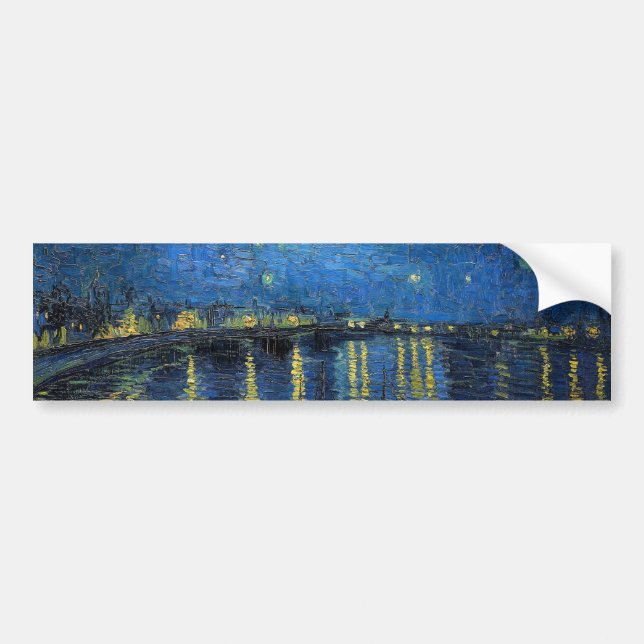 Autocollant De Voiture Vincent van Gogh - Nuit étoilée sur le Rhône (Devant)