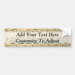 Autocollant De Voiture Vintage Music Sheet