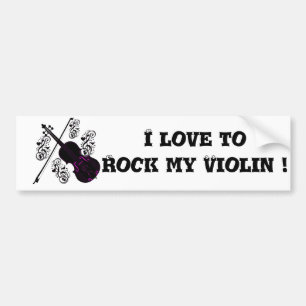 Autocollant De Voiture Violon, amour cinglé_