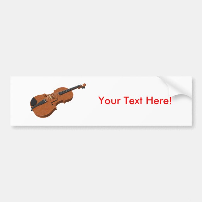 Autocollant De Voiture Violon : modèle 3D : (Devant)