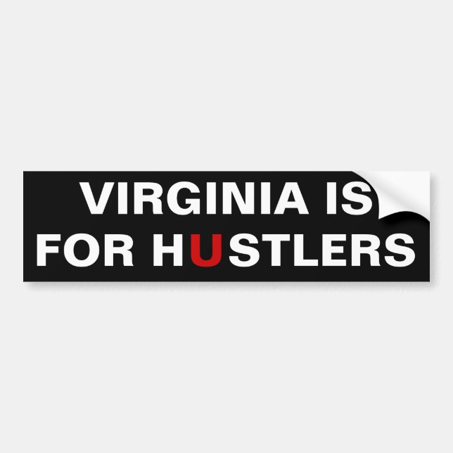 Autocollant De Voiture Virginia est pour Hustlers - noir (Devant)