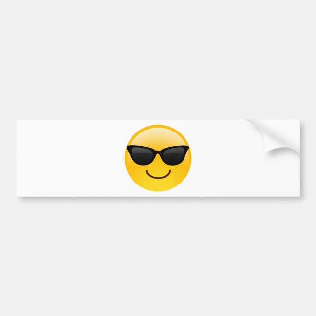 Autocollant De Voiture Visage de sourire avec des lunettes de soleil (Devant)