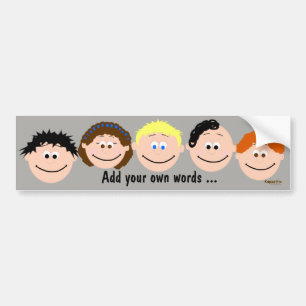 Autocollant De Voiture Visages Animés pour enfants (faces d'origine pour 