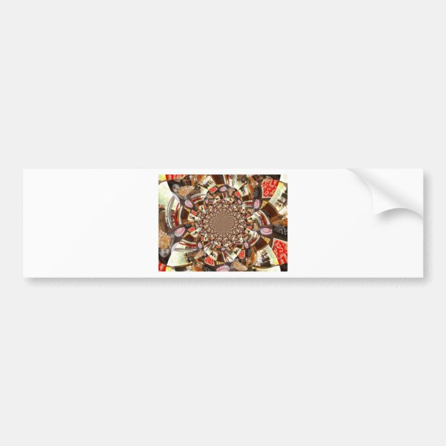 Autocollant De Voiture Vision psychédélique des teintes Brown (Devant)