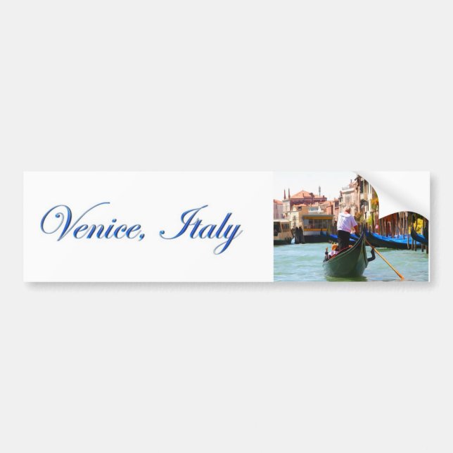 Autocollant De Voiture Visites Par Gondola Venice Italie (Devant)