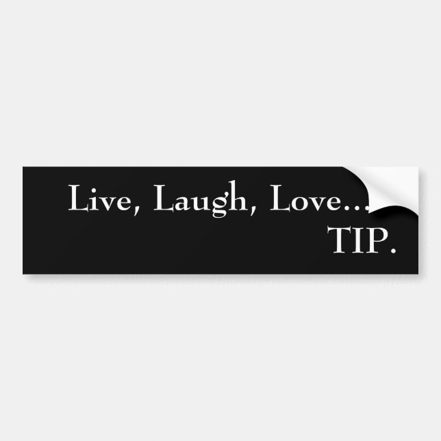 Autocollant De Voiture Vivant, rire, TIP d'amour….   adhésif pour (Devant)