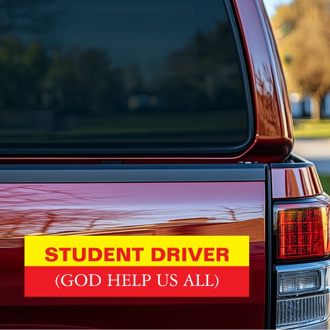 Autocollant De Voiture Voiture amusante pour l'élève (Funny Student Driver God Help us All Bumper Sticker)