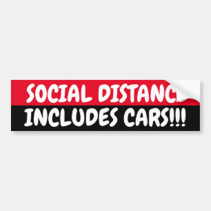 AUTOCOLLANT DE VOITURE VOITURE DE DISTANCE SOCIALE
