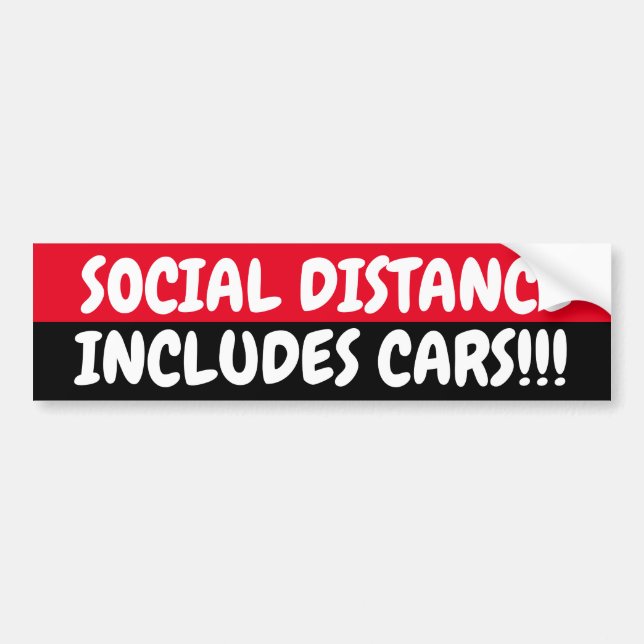 AUTOCOLLANT DE VOITURE VOITURE DE DISTANCE SOCIALE (Devant)