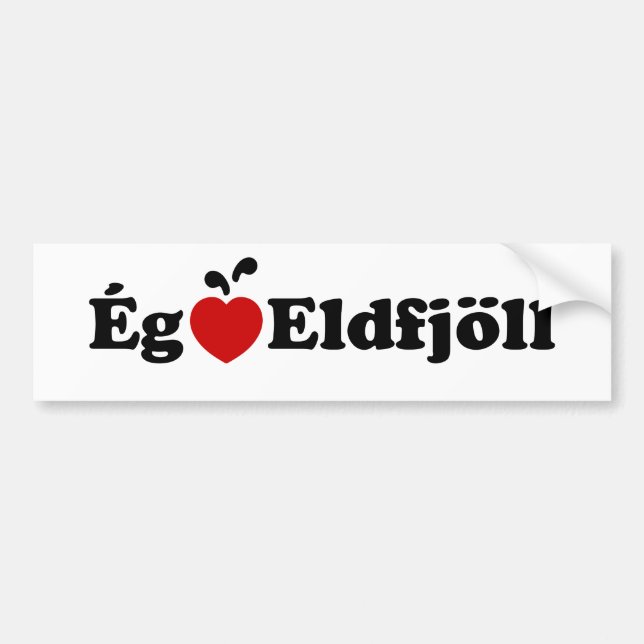 Autocollant De Voiture Volcans I Heart (Love) [Ég Elska Eldfjöll] (Devant)