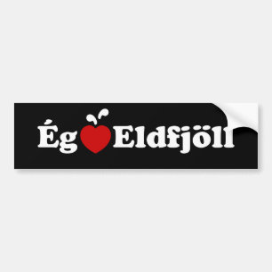 Autocollant De Voiture Volcans I Heart (Love) [Ég Elska Eldfjöll]