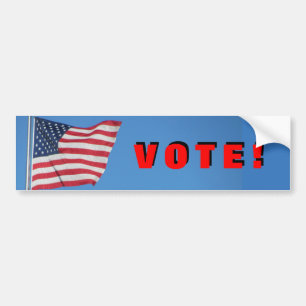 Autocollant De Voiture Vote !  avec le rouge de drapeau des Etats-Unis