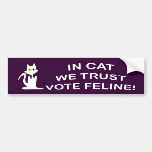 Autocollant De Voiture Vote Chat avec Stick Bumper Texte Blanc