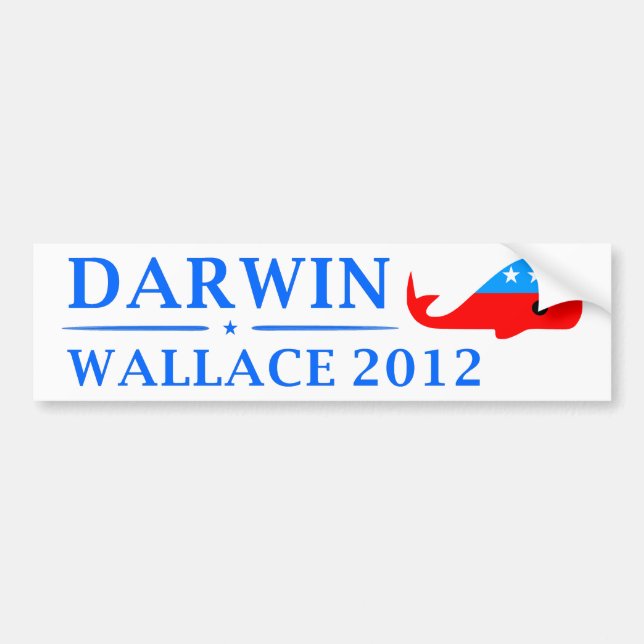 Autocollant De Voiture Vote Darwin et Wallace en 2012 (Devant)