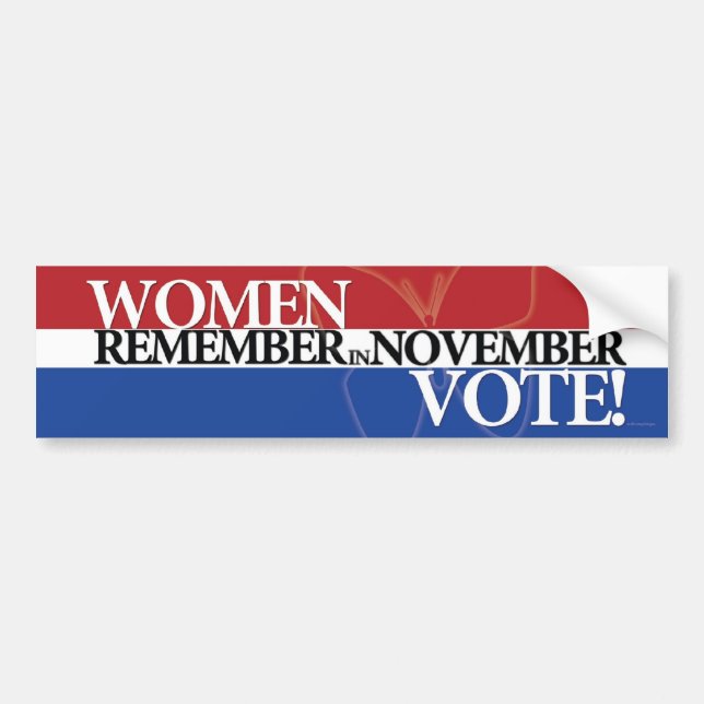 Autocollant De Voiture Vote de femmes - rappelez-vous dans le 3 novembre (Devant)