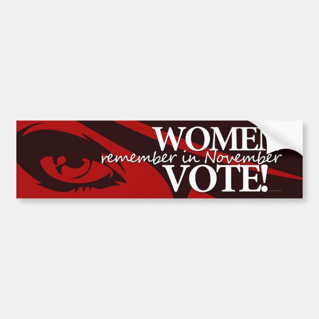 Autocollant De Voiture Vote de femmes - rappelez-vous dans le 8 novembre (Devant)