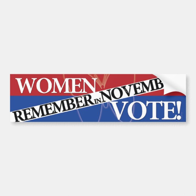 Autocollant De Voiture Vote de femmes - rappelez-vous dans le 9 novembre (Devant)