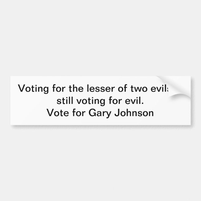 Autocollant De Voiture Vote pour Gary Johnson (Devant)