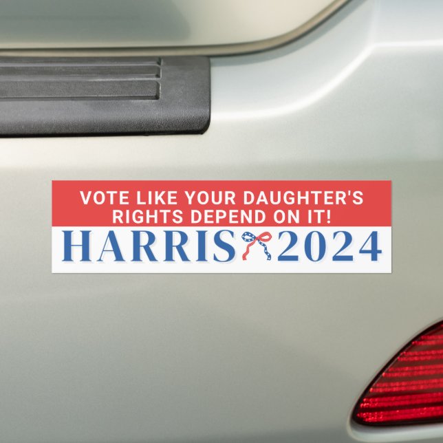 Autocollant De Voiture Vote pour les droits de votre fille Harris 2024 (En voiture)