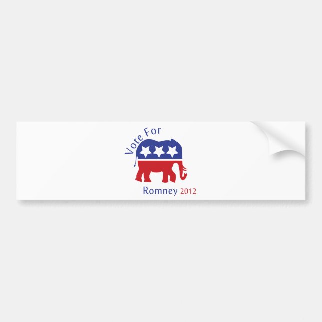Autocollant De Voiture Vote pour Mitt Romney 2012 (Devant)