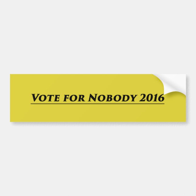 Autocollant De Voiture Vote pour personne 2016 (Devant)