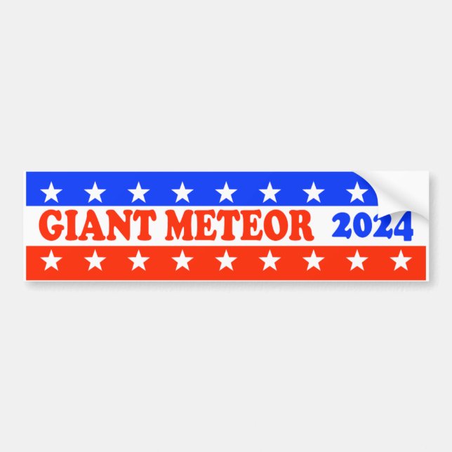 Autocollant De Voiture Vote pour une météorite géante 2024 drôle politiqu (Devant)