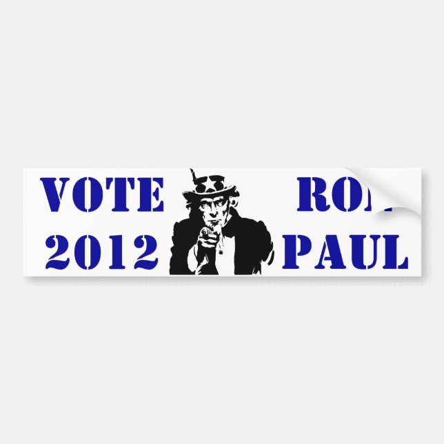 AUTOCOLLANT DE VOITURE VOTE RON PAUL 2012 (Devant)