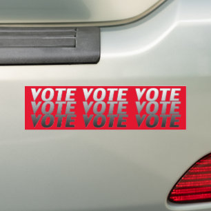 Autocollant De Voiture Vote vote typographie moderne dégradé gris rouge