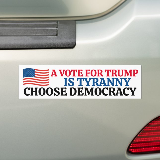 Autocollant De Voiture Voter pour Trump, c'est choisir la démocratie (En voiture)