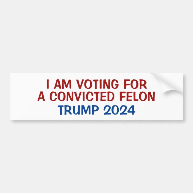 Autocollant De Voiture Voter pour Trump le condamné (Devant)