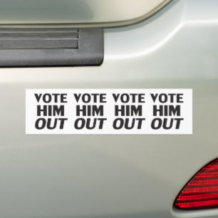 Autocollant De Voiture Votez-le hors de la typographie moderne blanche et