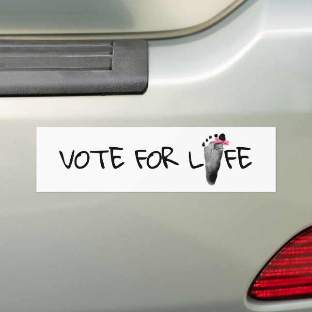Autocollant De Voiture Votez pour l'empreinte de bébé pour la vie (En voiture)
