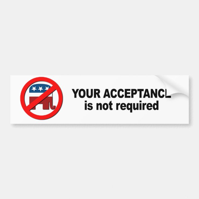 Autocollant De Voiture Votre acceptation n'est pas exigée (Devant)
