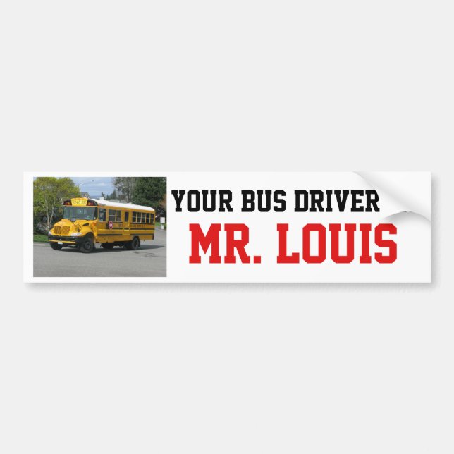 Autocollant De Voiture Votre chauffeur de bus est : (Devant)