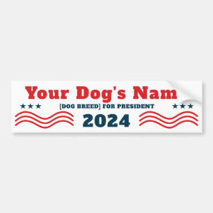 Autocollant De Voiture Votre chien pour le président 2024 Funny Patriotic