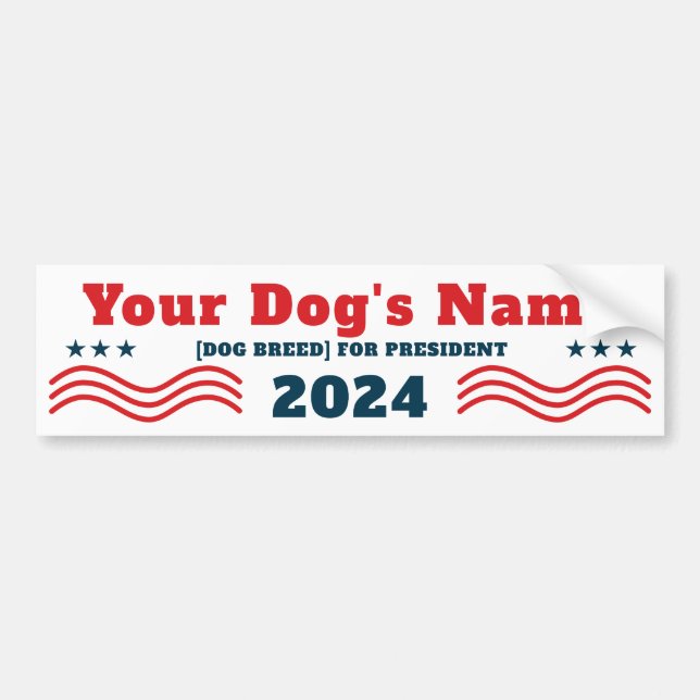 Autocollant De Voiture Votre chien pour le président 2024 Funny Patriotic (Devant)