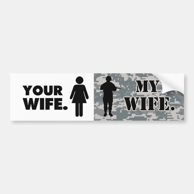 Autocollant De Voiture Votre Femme Mon Épouse Militaire Mari (Devant)