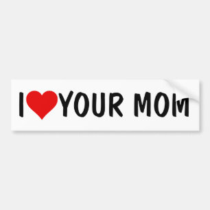 Autocollant De Voiture Votre maman plaisante : JE COEUR (AMOUR) VOTRE MÈ