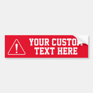 Autocollant De Voiture Votre texte personnalisé ici - Alerte ROUGE