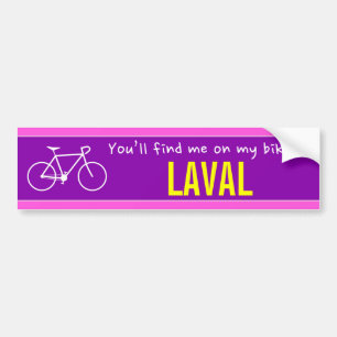 Autocollant De Voiture "Vous me trouverez sur mon vélo à LAVAL" (Canada