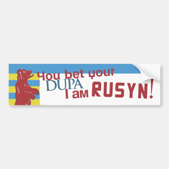 Autocollant De Voiture Vous pariez votre dupa que je suis Rusyn ! (Devant)