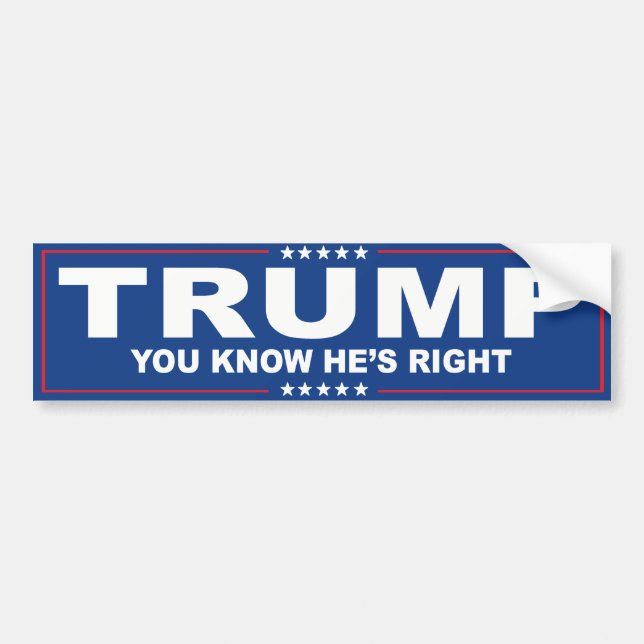 Autocollant De Voiture Vous savez que Trump a raison - Blue Trump -.png (Devant)